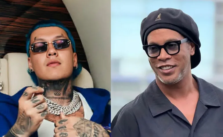 Blessd vs Ronaldinho en Nueva York Partido por el estreno de El Peor Hombre Del Mundo