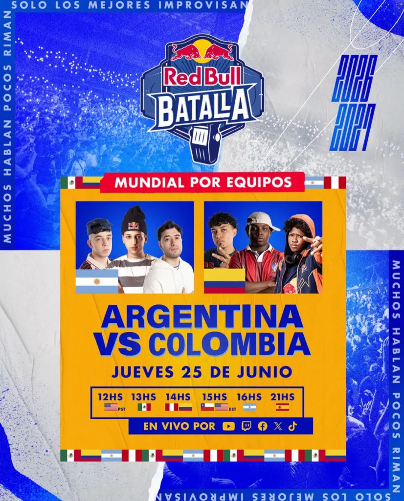 Mundial por Equipos Red Bull Batalla: México vs Perú y Colombia vs Argentina definidos Colombia vs Argentina Un duelo de estilos para cerrar la primera ronda