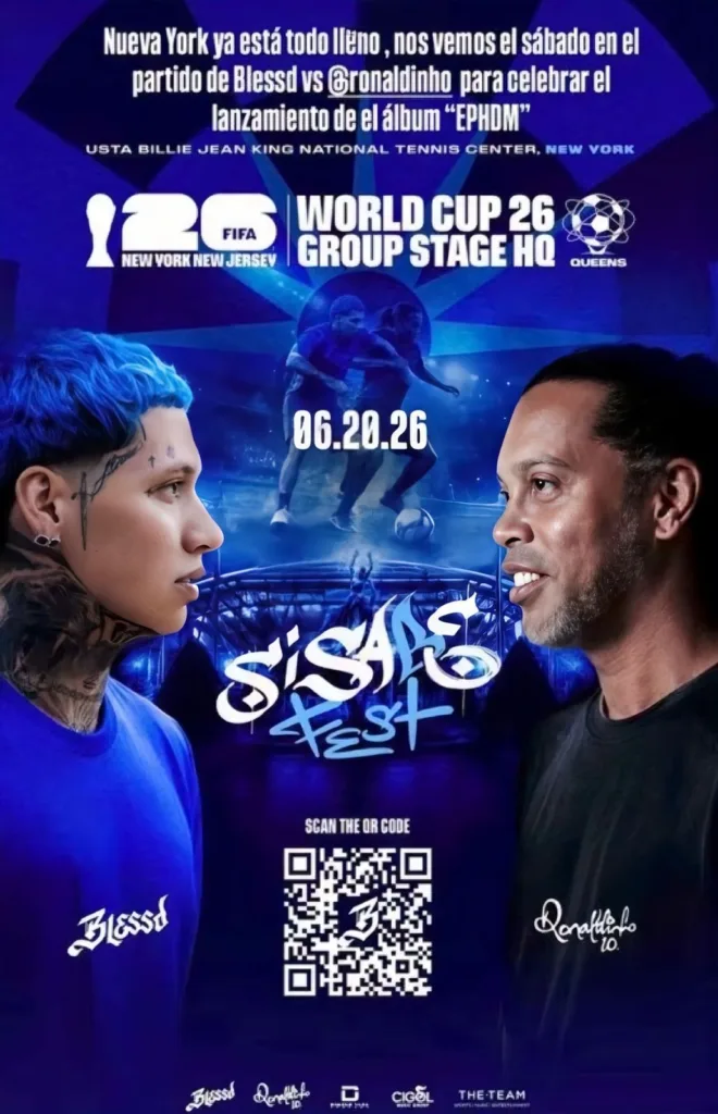 Blessd vs Ronaldinho en Nueva York: Partido por el estreno de 'El Peor Hombre Del Mundo' El Bendito contra Dinho Futbol y reggaeton en Nueva York
