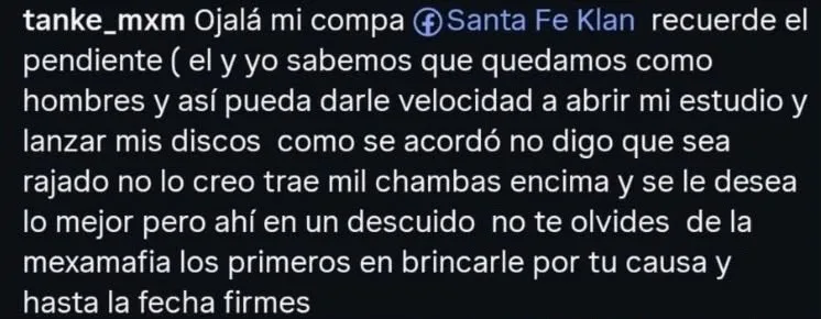 Tanke One espera que Santa Fe Klan cumpla su promesa de grabar en su estudio Una promesa pendiente Los discos que se siguen esperando