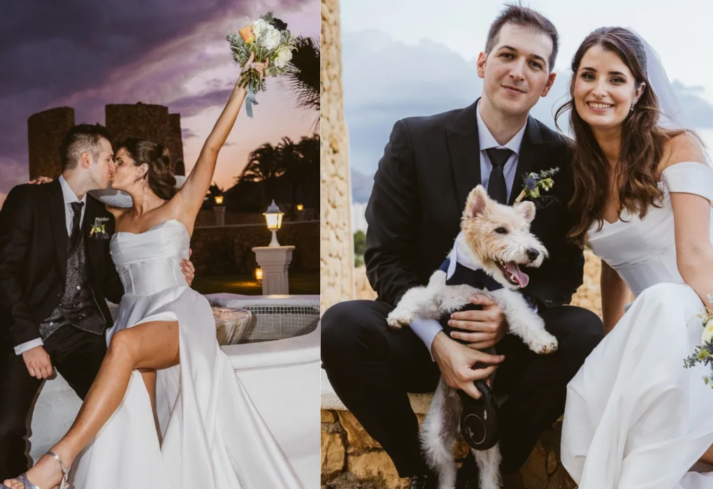 Pareja feliz con su perro