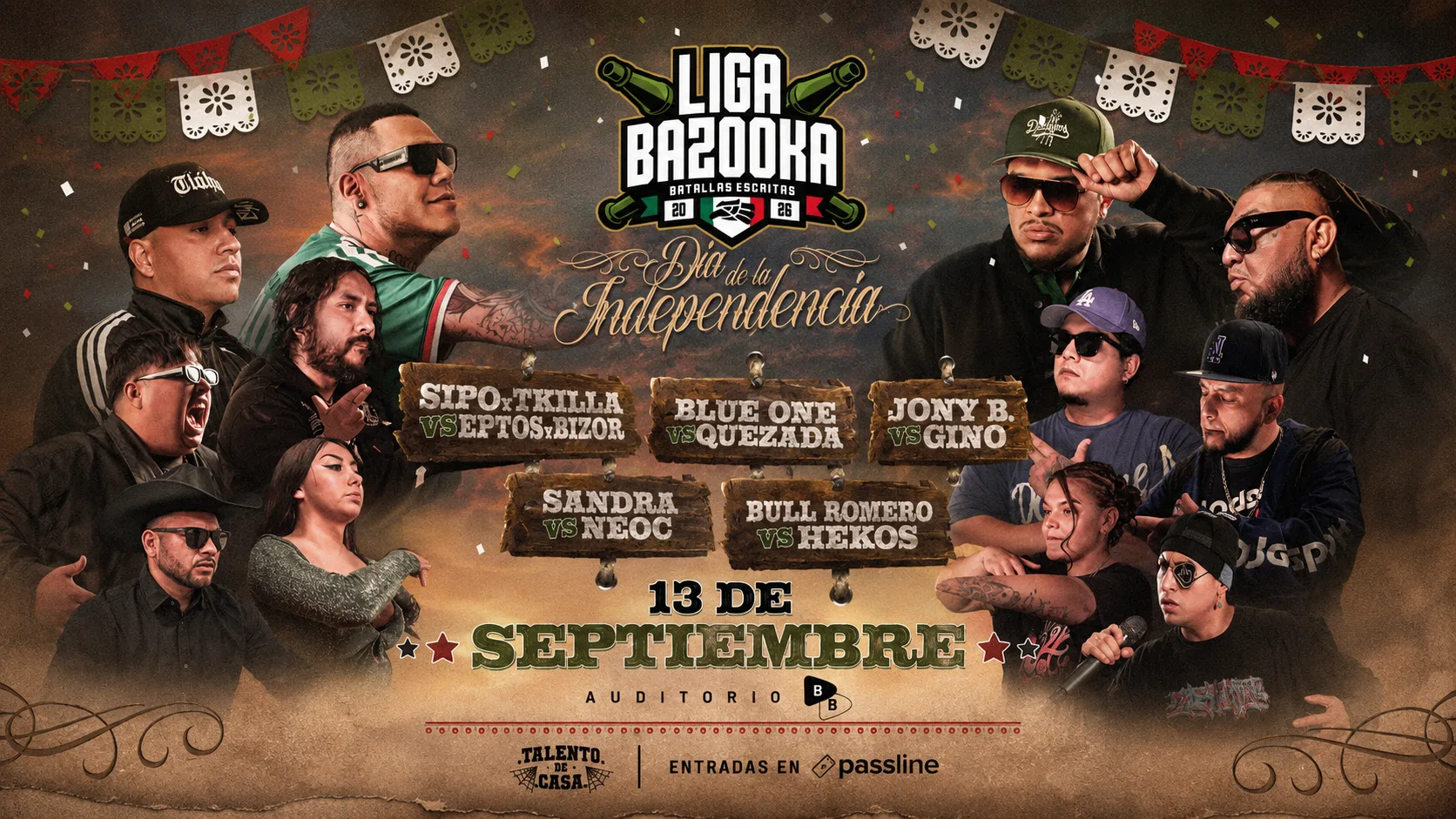 Liga Bazooka México 2026 Line-up oficial, fecha, sede y boletos en Passline