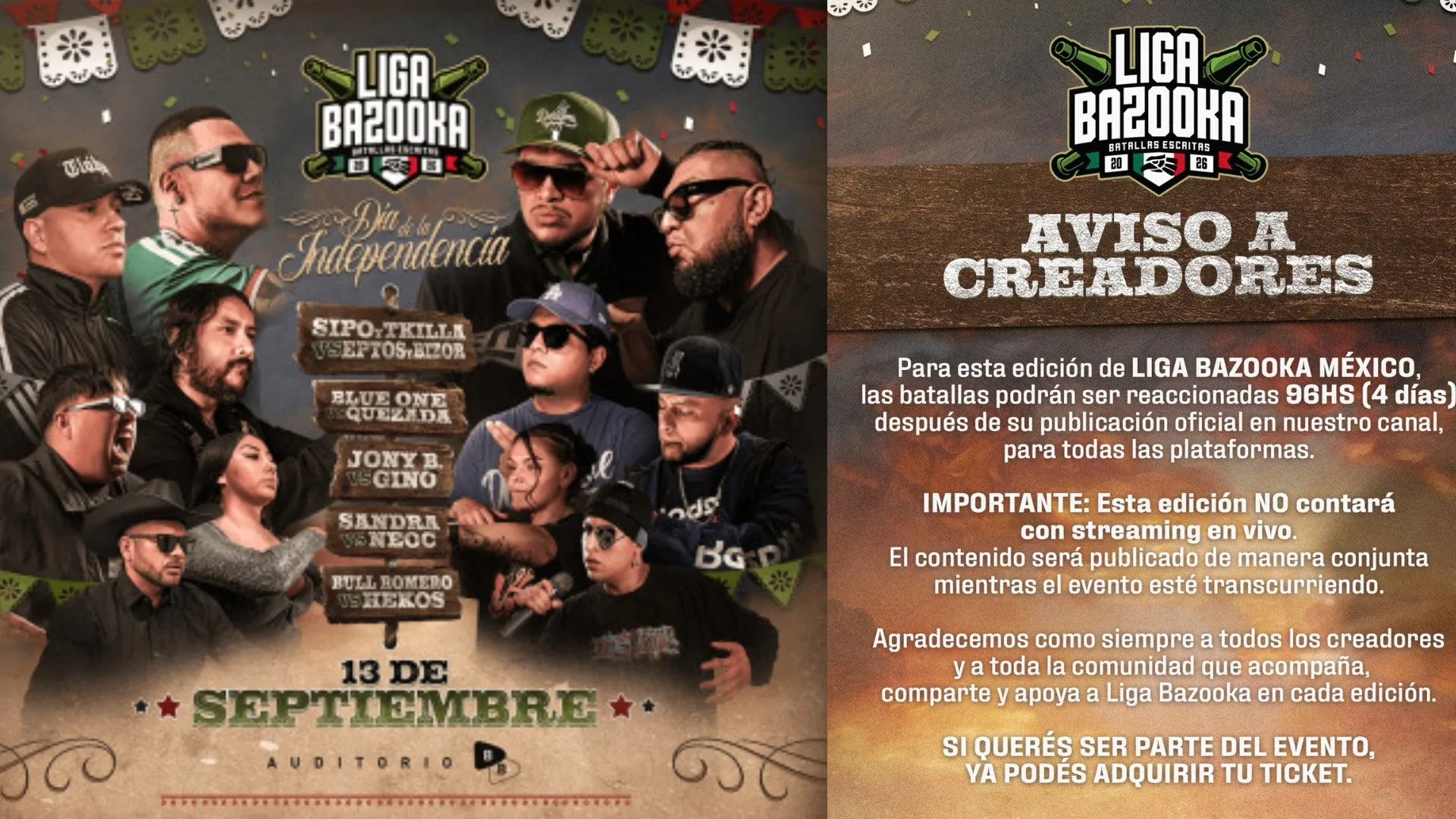 Liga Bazooka cambia las reglas sin transmisión y con 96 horas de espera