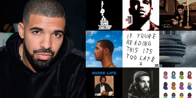 Drake album covers through the years