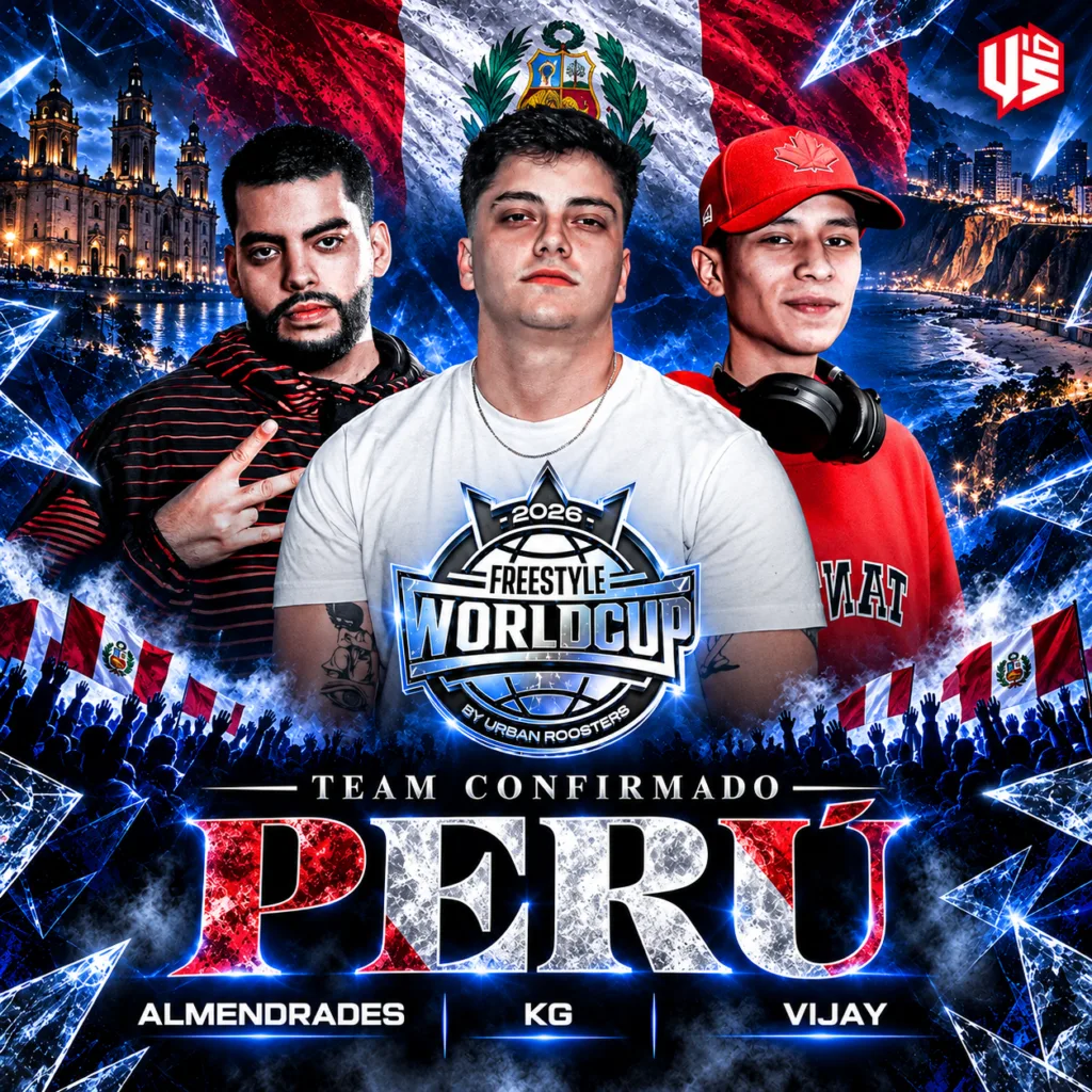 KG, Almendrades y Vijay representarán a Perú en la Freestyle World Cup 2026 KG, Almendrades y Vijay, son los encargados de representar al Team Perú en la Freestyle World Cup