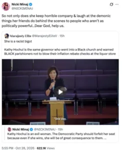 Nicki Minaj Calls Kathy Hochul an “Evil Woman” as New York Governor