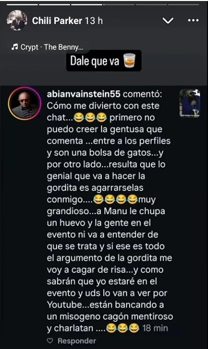 El padre de Replik arremete contra Chili Parker en redes: "Mentiroso y charlatán" chili parker polemica 2
