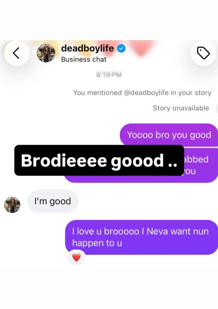LUCKI's message confirming he's okay after being stabbed at ComplexCon