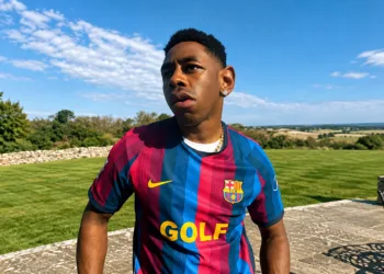 Tyler, the Creator y la camiseta especial del FC Barcelona con el logo de GOLF WANG para El Clásico