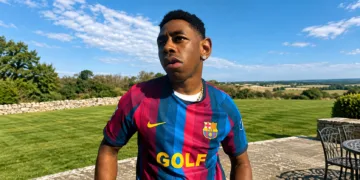 Tyler, the Creator y la camiseta especial del FC Barcelona con el logo de GOLF WANG para El Clásico
