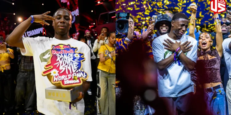 Willis vence a Yoon Ji y gana la Final Mundial de Red Bull Dance Your Style 2026 Willis sostiene el trofeo de la Final Mundial de Red Bull Dance Your Style 2026 y, ya campeón, llora de emoción entre confeti